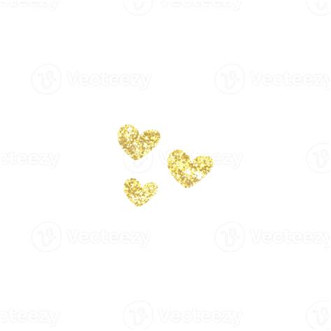 Corazones De Brillo Dorado 9591102 Png