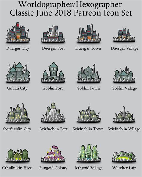 Classic World Map Style Underdark Icons Part 2 Inkwell Ideas