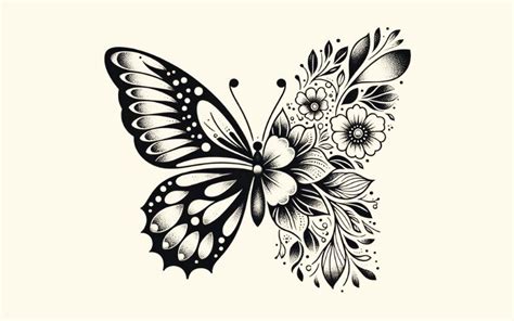 Tatuajes Mitad Mariposa Mitad Flor Elegancia Con Tinta Meaning Tattoo