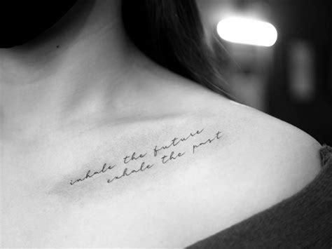 Inhale The Future Exhale The Past Lettering Tattoo