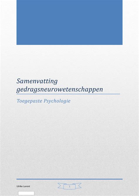 Samenvatting Compleet Hoofdstuk Samenvatting