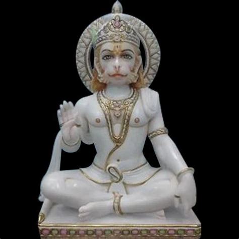 Om Arts White Marble Lord Hanuman Statue For Worship Size Ft At Rs