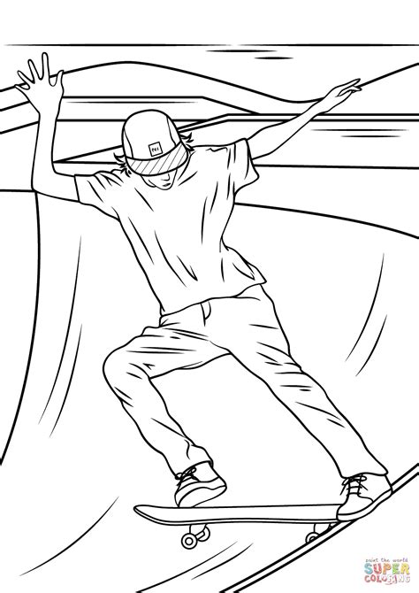 Skateboard Ramp Coloring Page Free Printable Coloring Pages