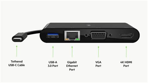 Usb C Multimedia Adapter K Hdmi Gigabit Ethernet Vga Belkin Us