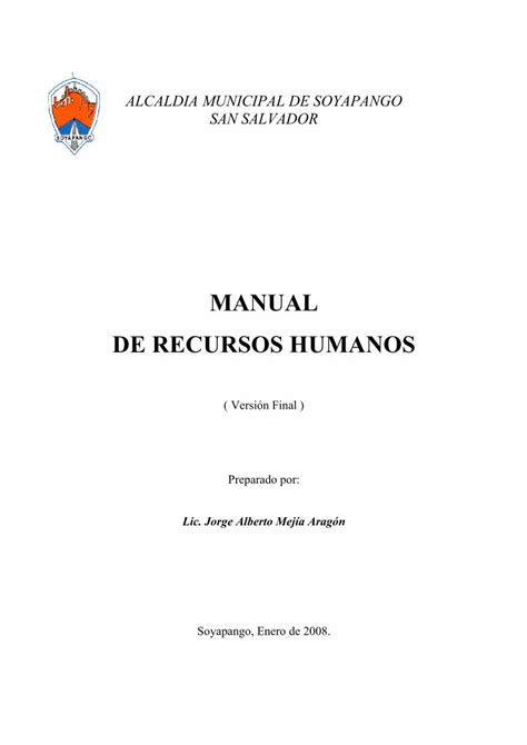 Pdf Manual De Recursos Humanos Transparencia Gob Sv Dokumen Tips