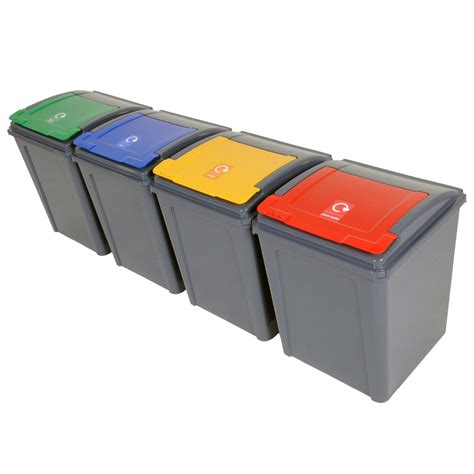 50 Litre Recycle Bin Flip Lid Recycling Waste Bins Disposal Dustbin 4