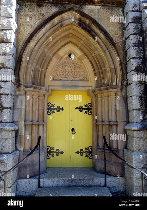 A Close Up Of A Church Door At The All Saints Anglican Church Stock