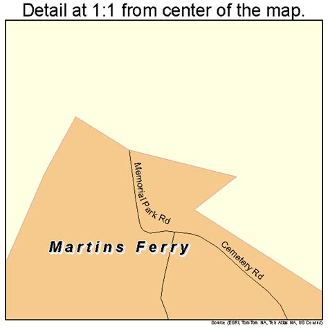 Martins Ferry Ohio Street Map 3948104