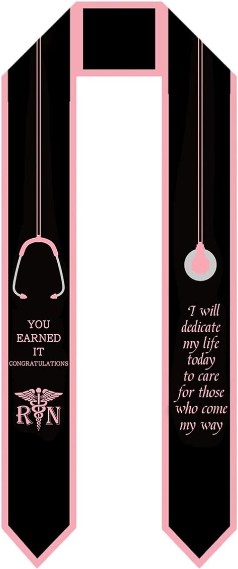 Amazon Whaline Nurse Graduation Sash Pink Black Nursing Sash Scarf