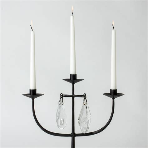 Midcentury Iron And Glass Candelabra By Erik H Glund Boda Smide