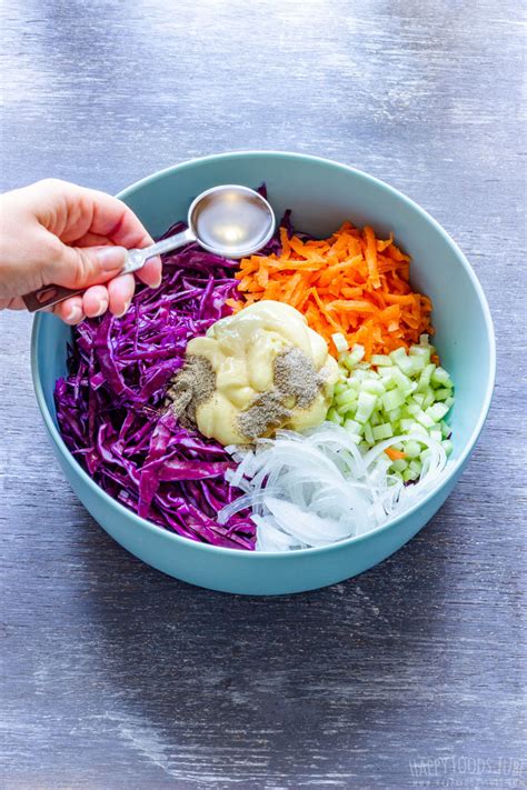 Creamy Red Cabbage Coleslaw Recipe - Happy Foods Tube