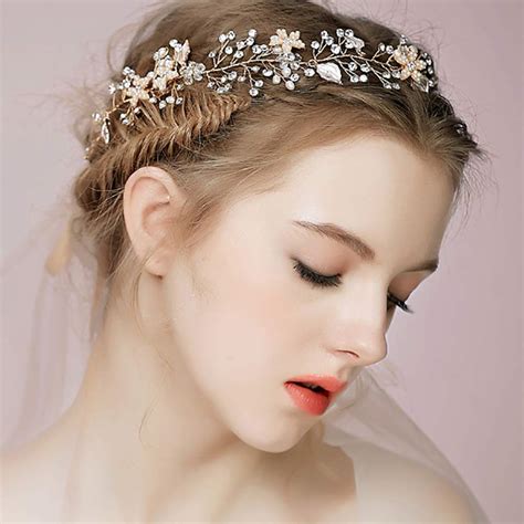 Buy Denifery Bridal Rose Gold Crystal Hair Vine Bridal Long Hair Vine