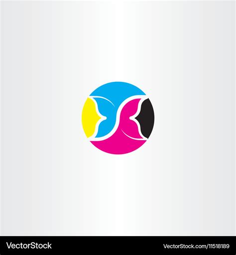 Cmyk printing icon butterfly logo symbol Vector Image