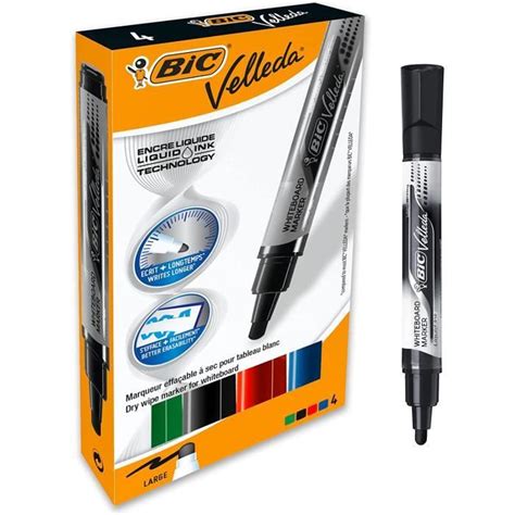 Bic Velleda Feutres Pour Tableau Blanc Effa Ables Sec Pointe Conique