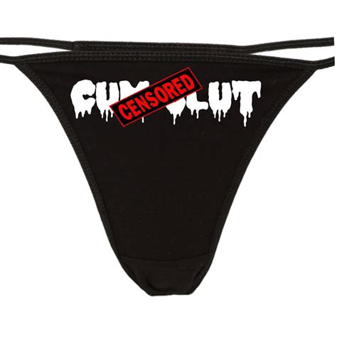 Cumslut Cum Slut Flirty Black Thong For Kitten Show Your Etsy