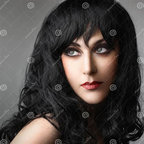 Beautiful Woman Brunette Face Stock Image Image Of Close Black 39749395