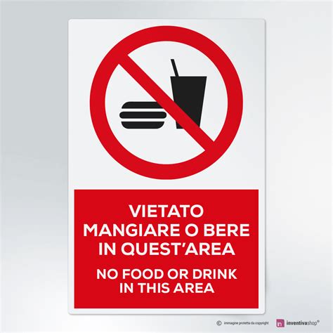 Cartello Vietato Mangiare E Bere In Quest Area