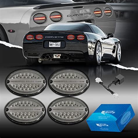 Vette Lights 1997 2004 C5 Corvette Clear Lens Laser Led Tail Lights W