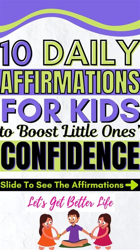 10 Daily Affirmations for Kids to Boost Little Ones Confidence | Pinterest