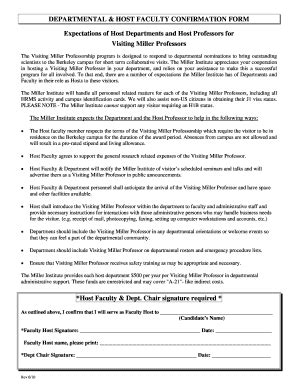 Fillable Online Departmental Host Faculty Confirmation Form Fax