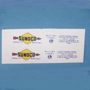 Lionel Train Part Ad Sunoco Adhesive Decal Set Rudystoys