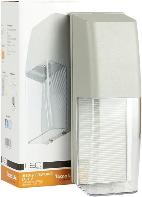 Lámpara LED de Exterior color Gris Tecnolite HLED 200 6W 30 G Amazon