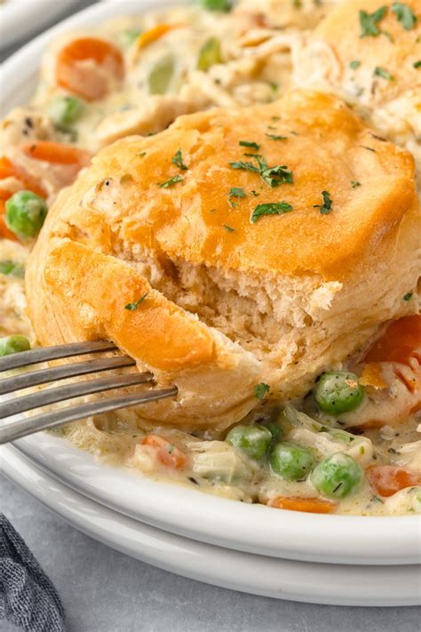 Chicken and Biscuit Casserole | She's Not Cookin'