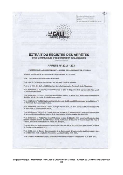 Rapport Denqu Te Publique Modification N Plu De Coutras By La