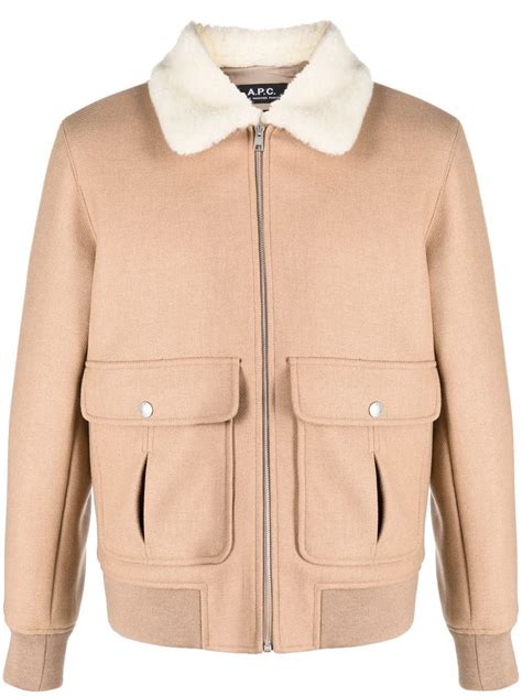 Apc Faux Fur Shearling Bomber Jacket Farfetch