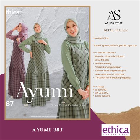 Jual Baju Gamis Terbaru Casual Ootd Terbaru Wanita Ethica Ayumi