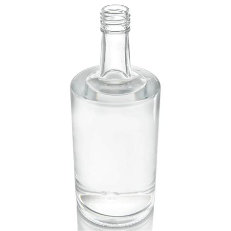 Flat Shoulder Super Flint Glass Round Liquor Bottle Spirit Whisky Honey