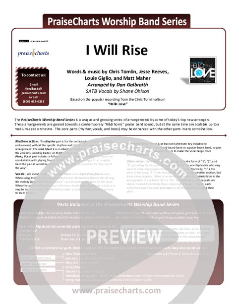 I Will Rise (Chris Tomlin) - PraiseCharts