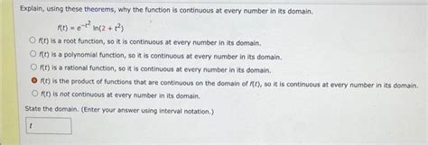 Solved Explain Using These Theorems Why The Function Is Chegg