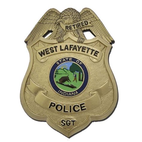 Buy West Lafayette Retired Police Officer Replica Wooden Badge Plaques