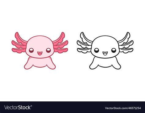 Premium Vector Clipart Kawaii Axolotl Outlines Cute 46 OFF