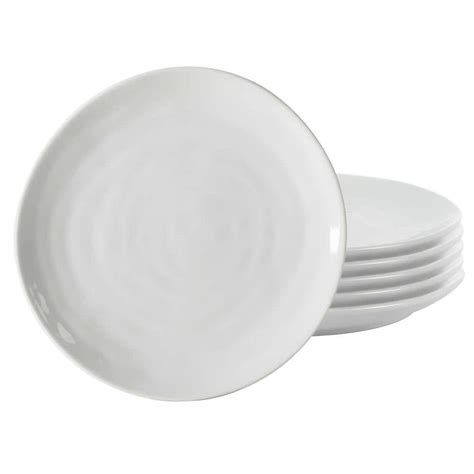 OUR TABLE Simply White 6 Piece 10 75 In Organic Round Porcelain Dinner