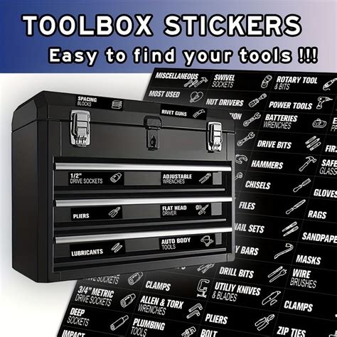 80pcs/set Toolbox Organization Stickers Labels - 80 Large & Easy To Read Printing - Fits All ...