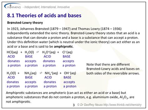 Dp Chemistry 81 Theories Of Acids And Bases