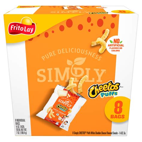 Save On Cheetos Cheese Flavored Snacks Simply Puffs White Cheddar 8 Ct Order Online Delivery