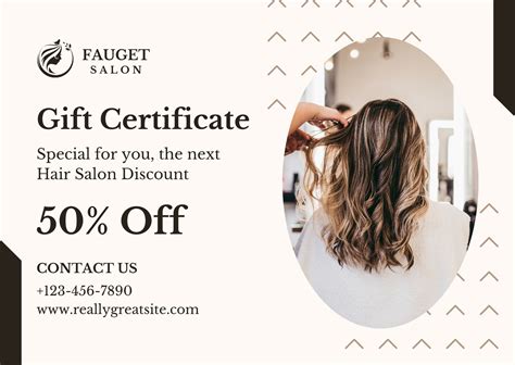 Free Printable Hair Salon Gift Certificate Template