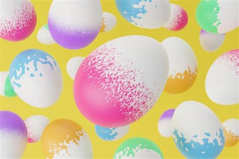 Premium Photo Easter Egg Falling 3d Render Illustration