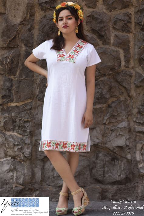 Hermoso Vestido Artesanal Mexicano Vestidos Bordados Yucatecos