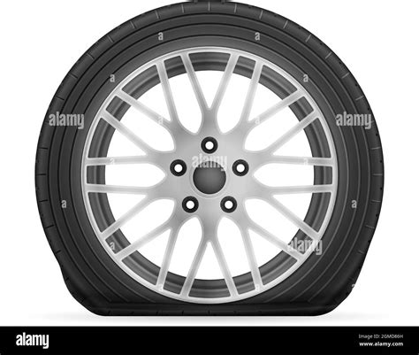 Flat Tire On A White Background Vector Illustration Stock Vector Image