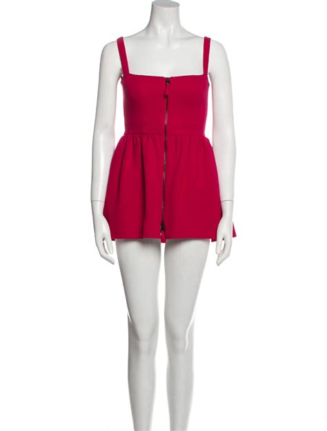 Christian Dior Square Neckline Mini Dress Pink Dresses Clothing