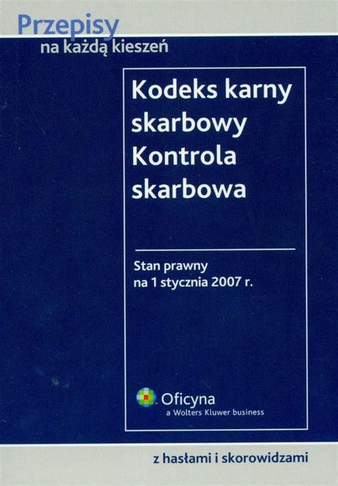 KOdeks Karny skarbowy Kontrola skarbowa książka TaniaKsiazka pl