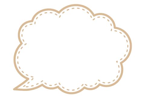 吹き出し（雲形のシンプル線）～かわいい無料のフリーイラスト素材集