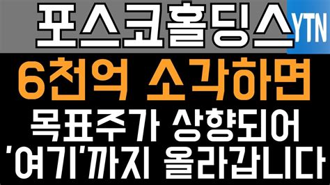 Posco홀딩스 포스코홀딩스 주가전망 6천억 소각하면 목표주가 상향되어 여기까지 무조건 올라갑니다 Youtube