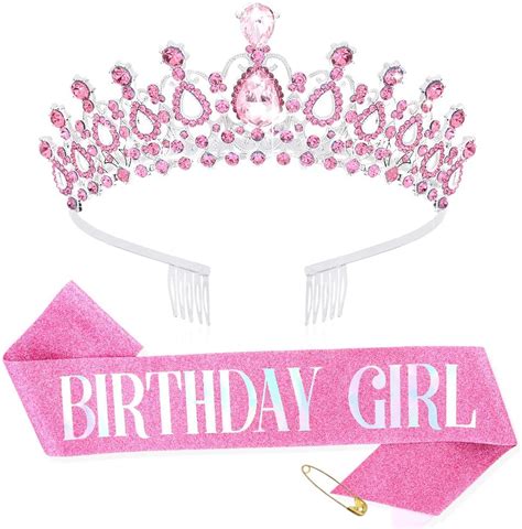 Amazon Birthday Queen Sash Rhinestone Tiara Set Pc Set