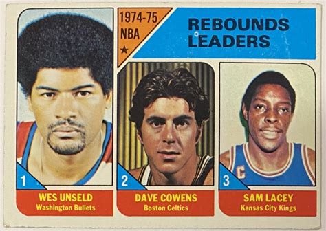 Dave Cowens Wes Unseld 1975 76 Topps Basketball Rebound Leaders Card