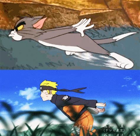 Comparison Between Naruto And Cat Tom Naruto Run Know Your Meme